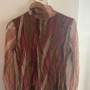 Long Sleeve Mesh Turtleneck